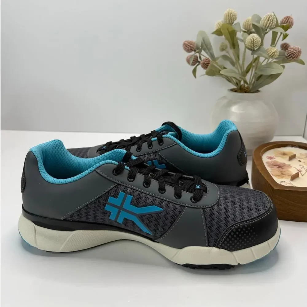 Kuru Quantum Walking Comfort Sneaker Urban Concrete/Blue Topez Women 12 Wide NWB